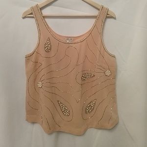 Classy sleeveless top with pearl and beading